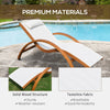Outsunny Wooden Outdoor Lounge Chair, Patio Chaise Lounge Chair with Headrest, Garden Sun Lounger Recliner Tanning Chair with Wood Frame, Texteline, Cream