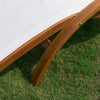 Outsunny Wooden Outdoor Lounge Chair, Patio Chaise Lounge Chair with Headrest, Garden Sun Lounger Recliner Tanning Chair with Wood Frame, Texteline, Cream