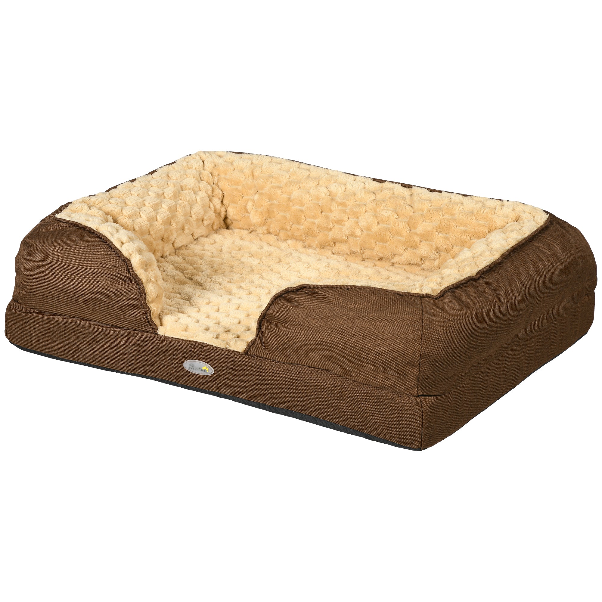 PawHut Dog Sofa Bed Pet Bed Dog Mattress with Removable Washable Cover, Anti-Slip Bottom, for Small Sized Dogs, 70L x 50W x 18Hcm - Brown