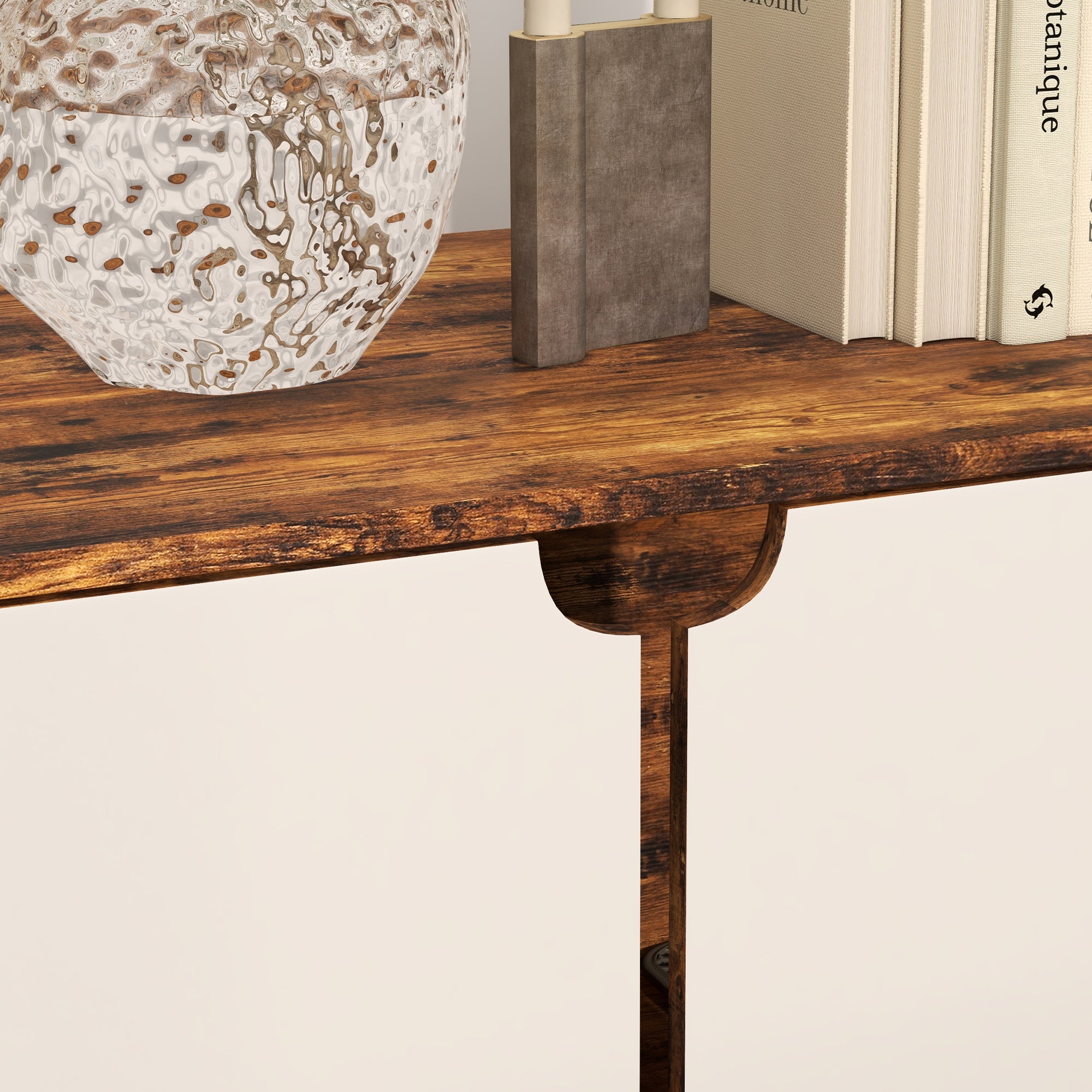 PawHut Hidden Cat Litter Box Enclosure for 2 Cats, Litter Box Furniture TV Stand Cat Condo with 2 Cabinets, Sand Drain Pad, Double Doors, for Indoor Use, Rustic Brown