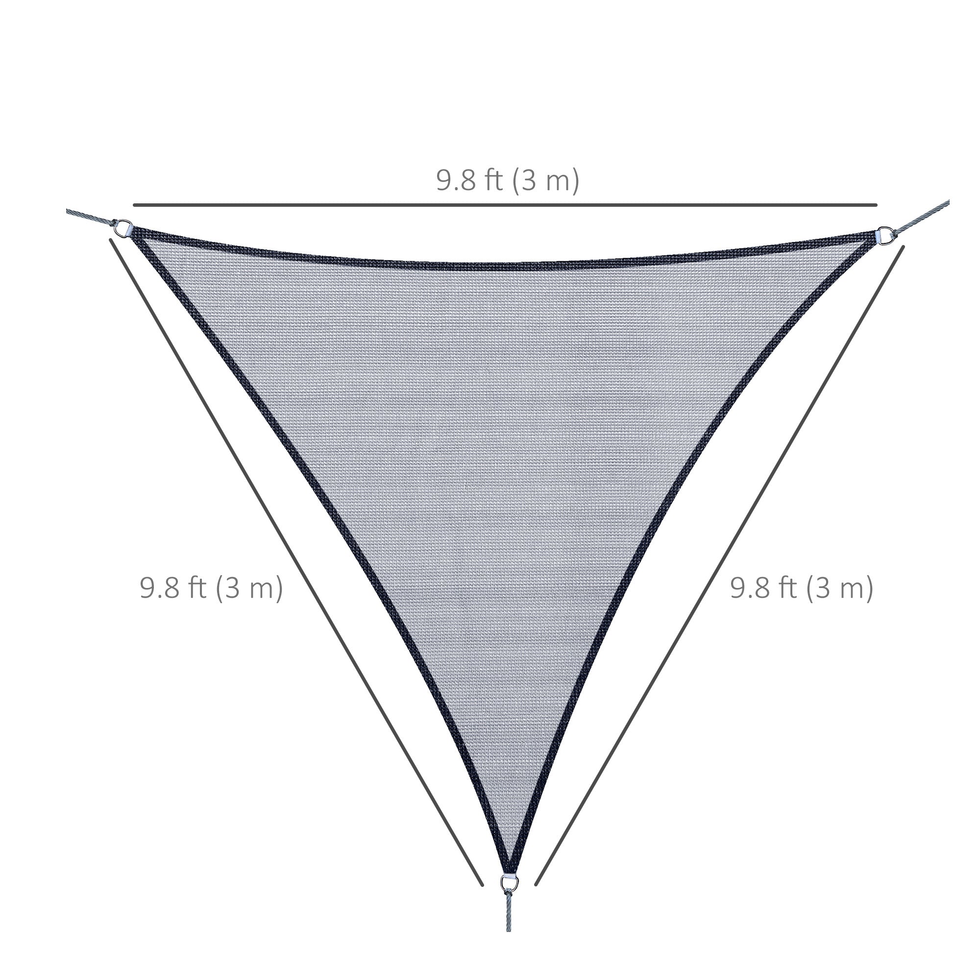 Outsunny Triangle 10' Canopy Sun Sail Shade Garden Cover UV Protector Outdoor Patio Lawn Shelter with Carrying Bag Grey