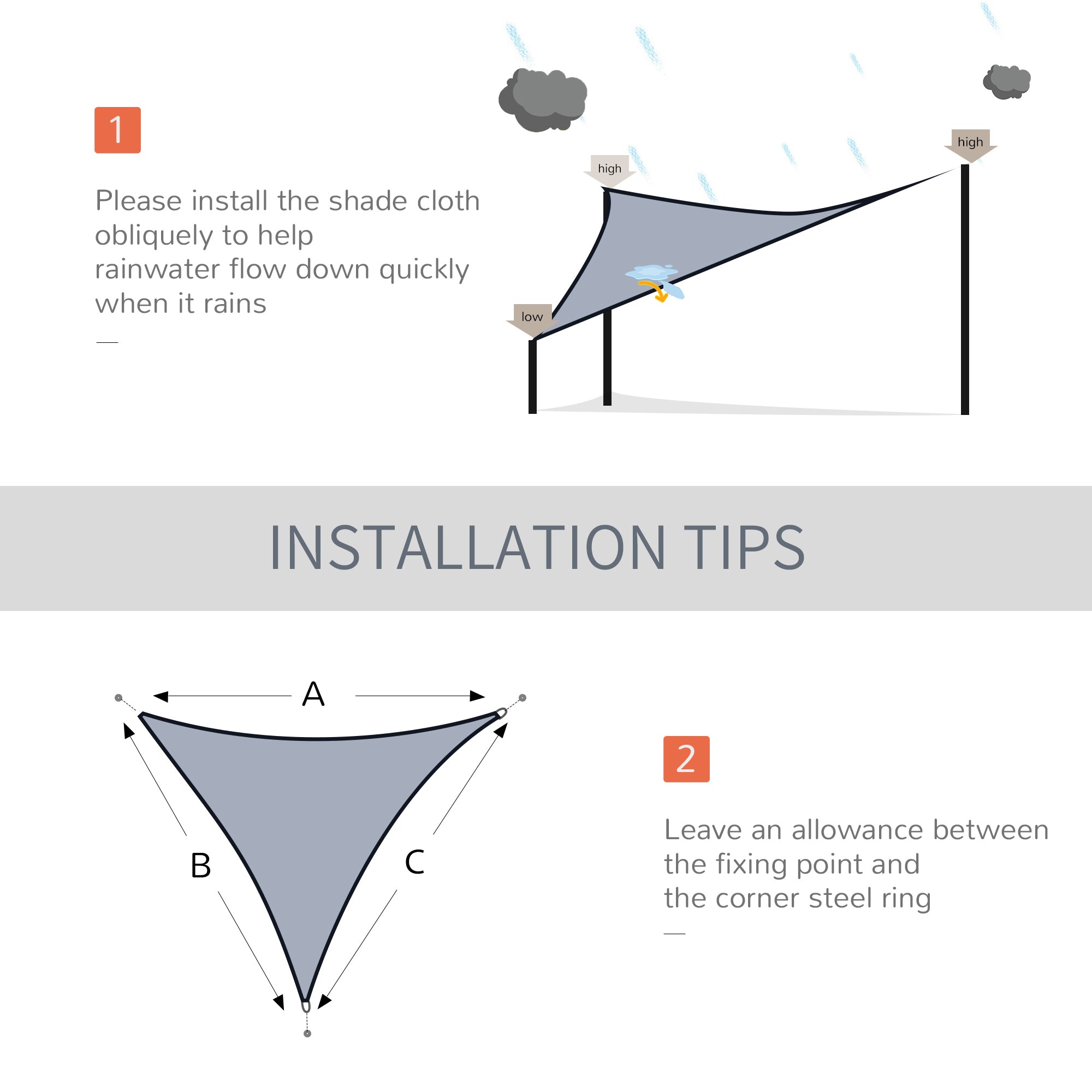 Outsunny Triangle 10' Canopy Sun Sail Shade Garden Cover UV Protector Outdoor Patio Lawn Shelter with Carrying Bag Grey