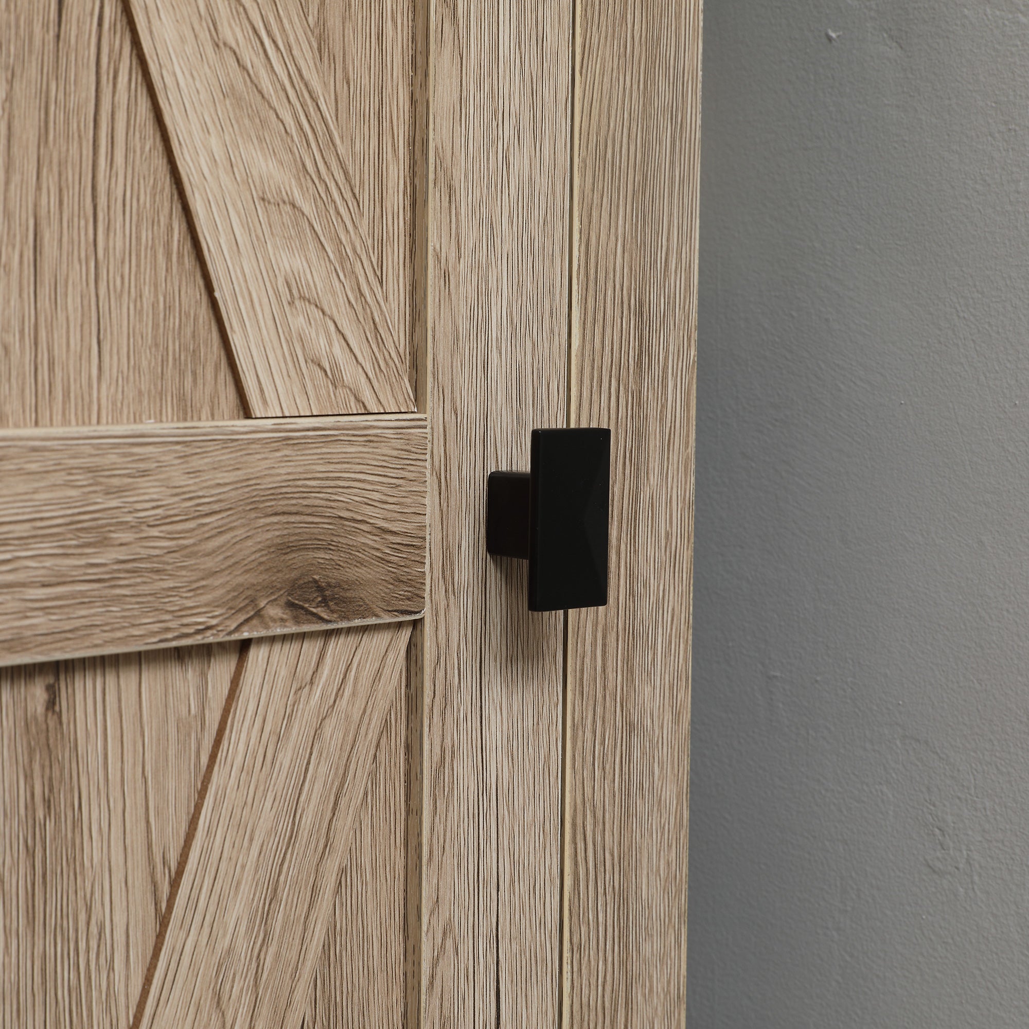 HOMCOM 48" Small Kitchen Pantry Cabinet, Freestanding Storage Cabinet, Farmhouse Narrow Kitchen Cabinet with Barn Door and Adjustable Shelves, Natural