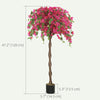 HOMCOM 4FT Artificial Murraya Tree with Natural Wood Trunk and Realistic Flowers, Faux Plants with Pots, Fake Trees for Indoor Home Decor Living Room Office, Set of 2