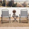Outsunny 3 Pieces Folding Bistro Set with Back Adjustable Chairs, Bistro Table Set Outdoor Patio Furniture with Glass Top Table, Small Patio Set for Garden, Balcony, Porch, Grey
