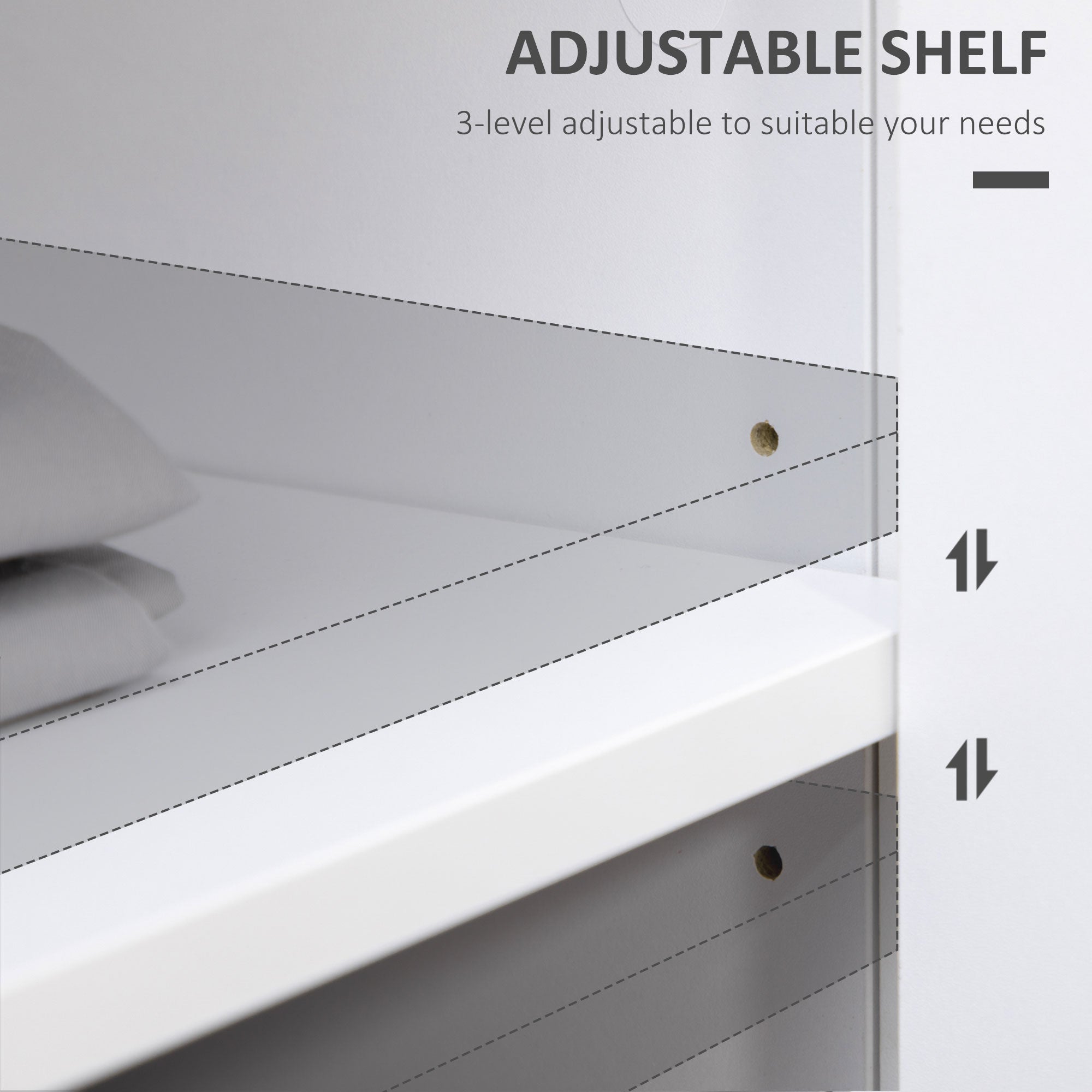 HOMCOM Sideboard, Modern Kitchen Storage Cabinet with Drawers and Adjustable Shelf, White