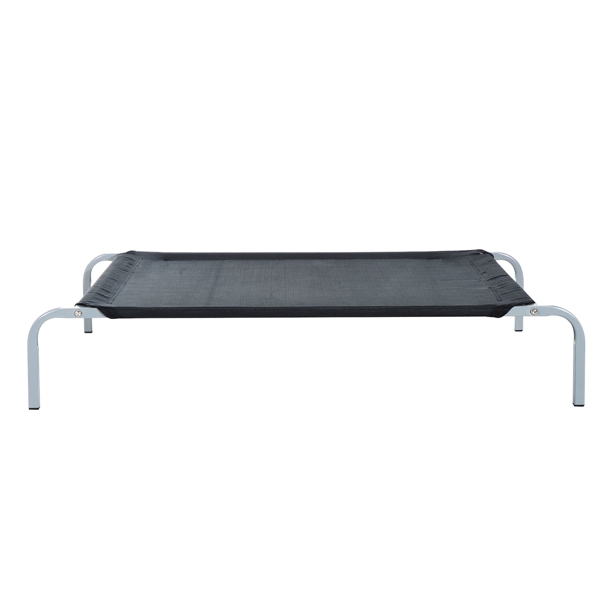 PawHut Raised Dog Bed Cat Elevated Lifted Cooling Portable Camping with Metal Frame Black (Medium)
