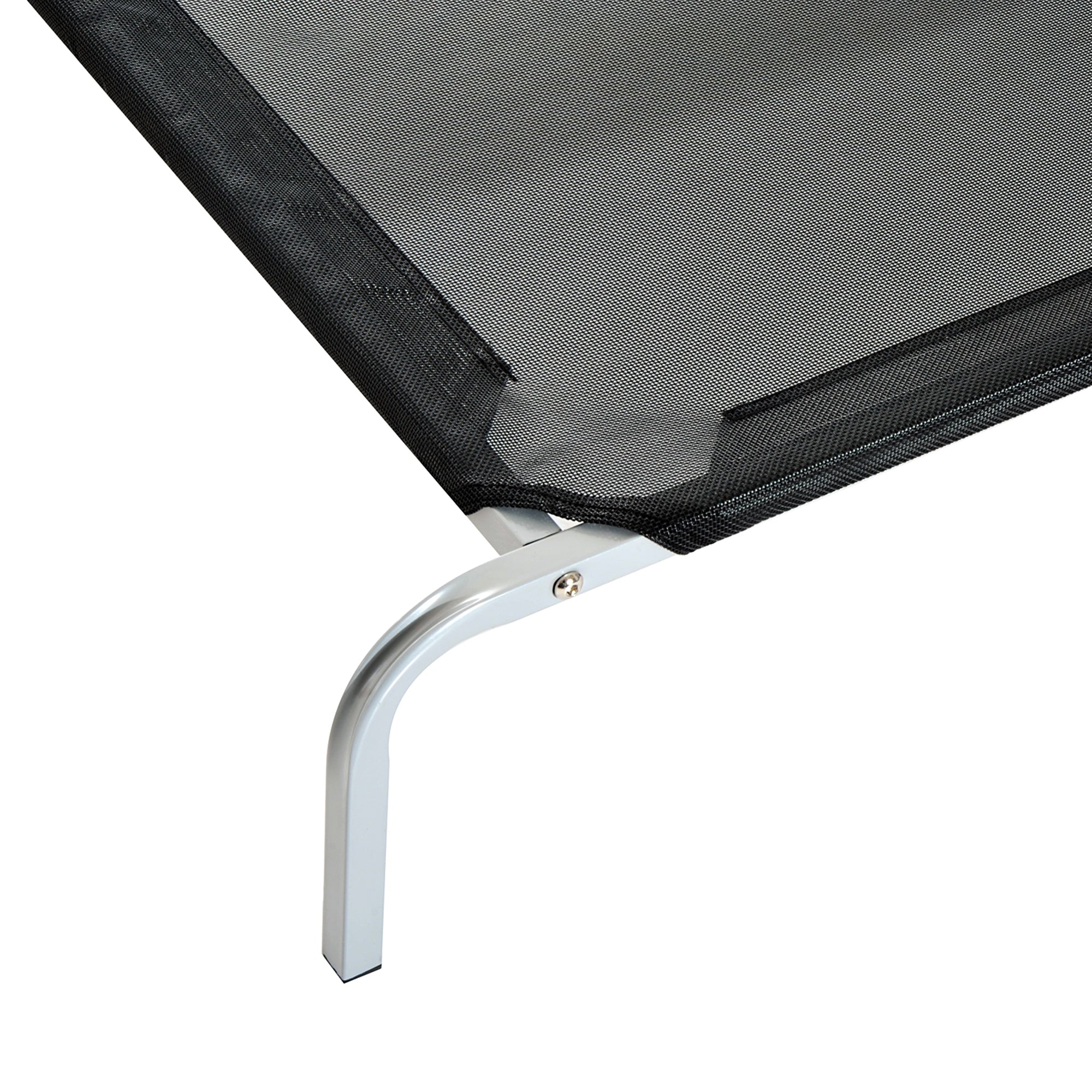 PawHut Raised Dog Bed Cat Elevated Lifted Cooling Portable Camping with Metal Frame Black (Medium)