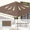 Outsunny 9.8' x 9.7' Square Gazebo Canopy Replacement UV Protected Top Cover Sun Shade Orange