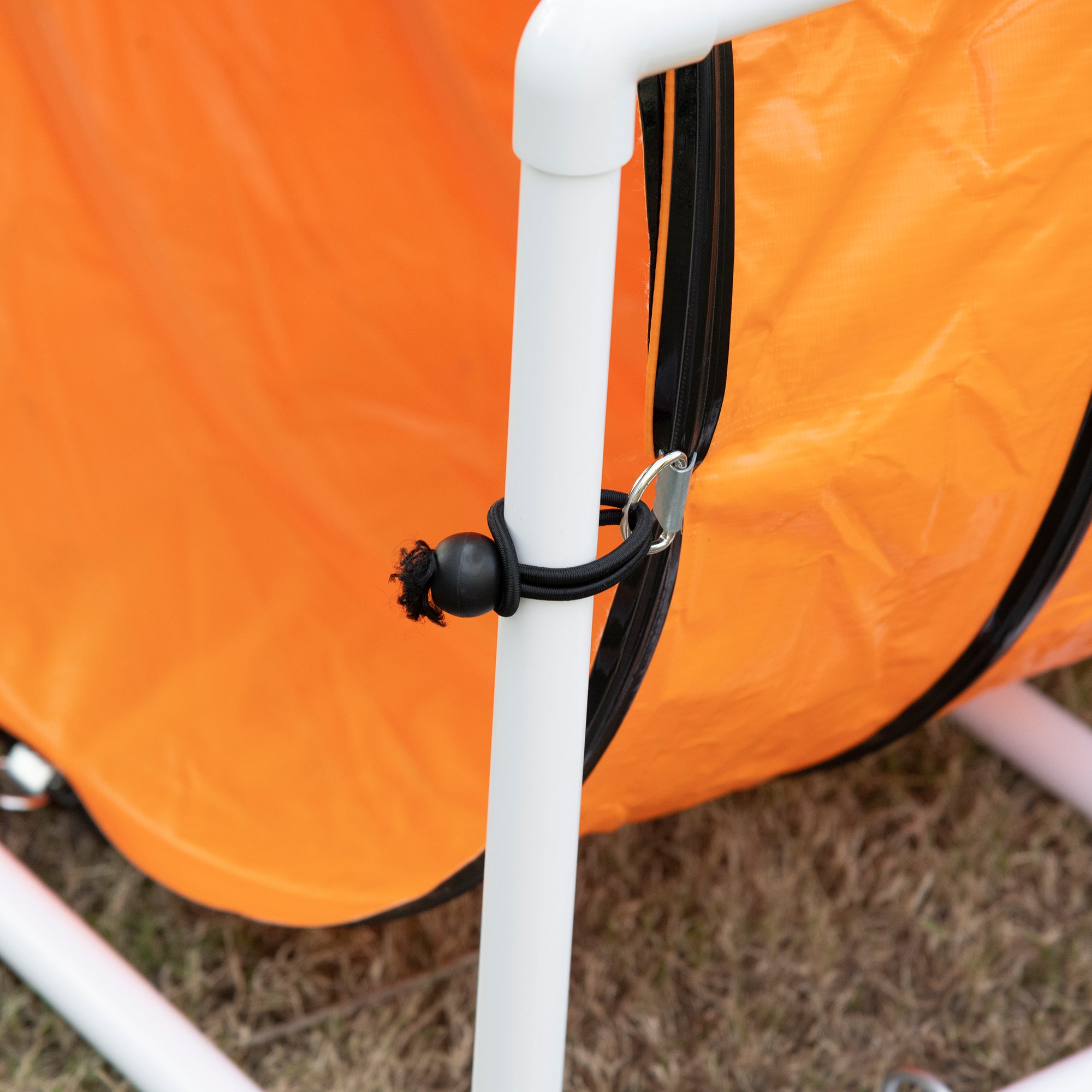 PawHut Dog Tunnel, 13 Foot Long, 24" Open Pet Agility Equipment with 2 Support Brackets, Carrying Bag, Orange