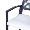 Outsunny 3 Pieces Outdoor Wicker Bar Set, Classic Bistro Bar Set Garden Rattan Style Patio Bar Table & High Chairs w/ Cushions Home Bar Furniture, Cream White