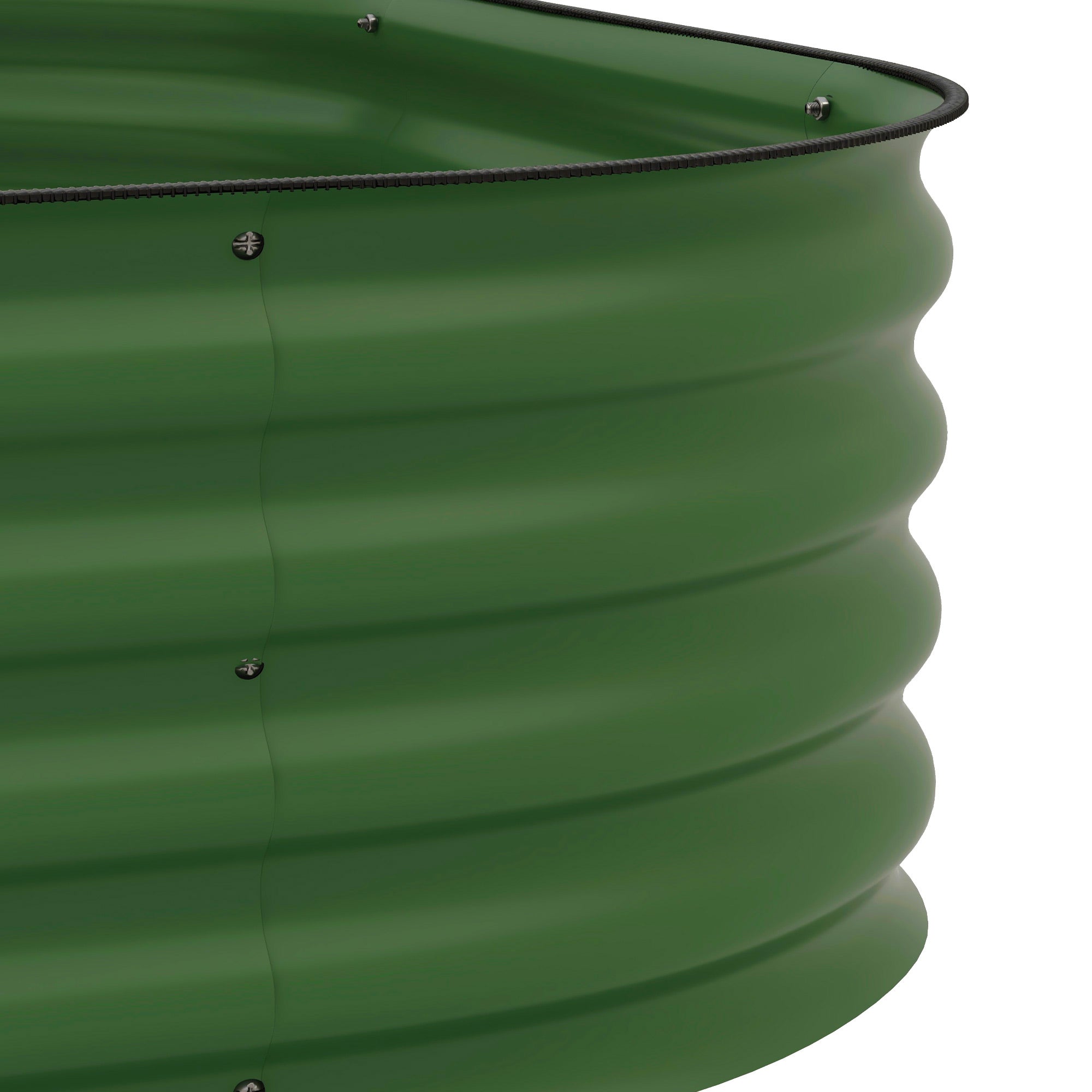 Outsunny 3-Tier Raised Garden Bed Kit, 5.2x3.6x2.7ft Outdoor Galvanized Planter Box with Safety Edging for Vegetables, Flowers, Fruits and Herbs, Dark Green