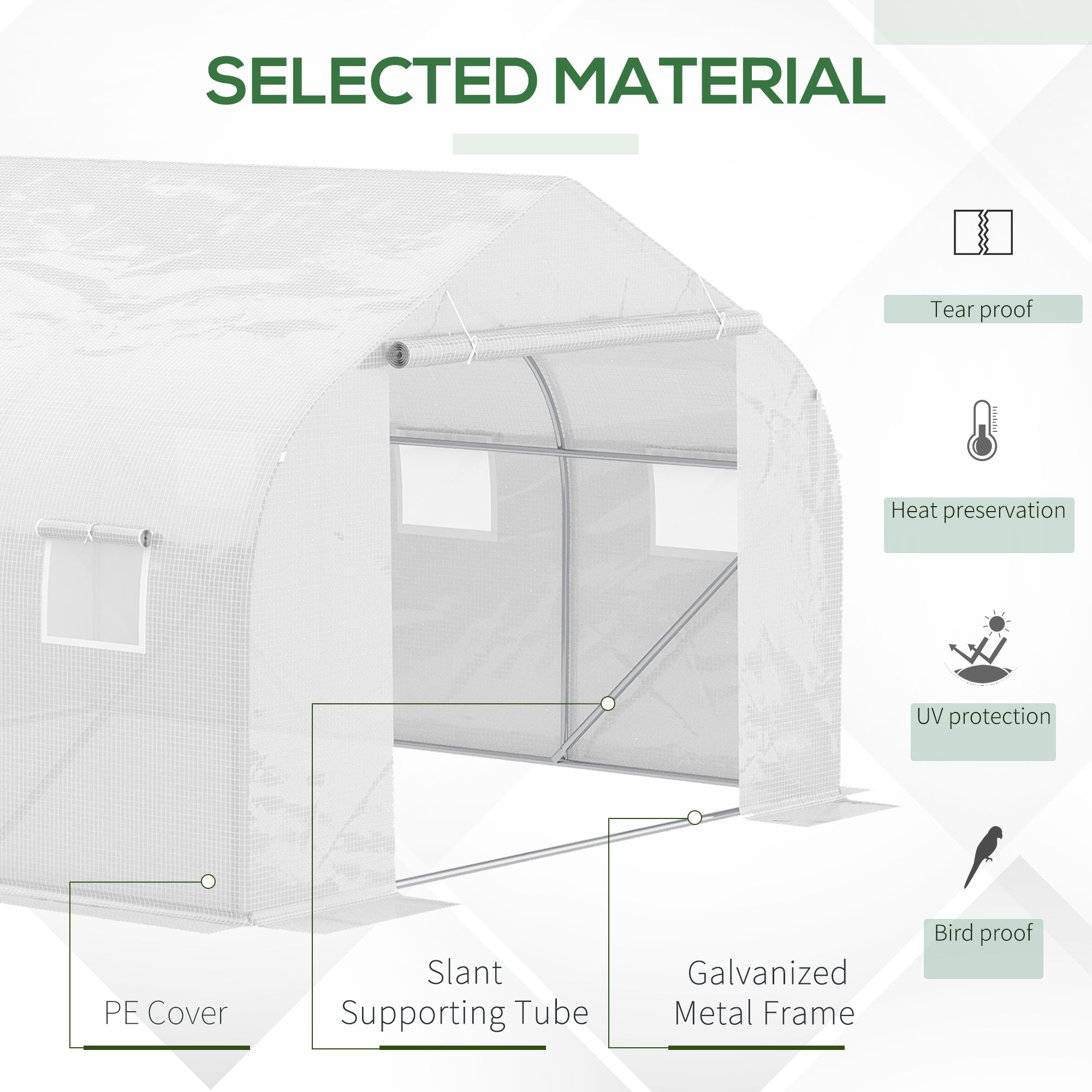 Outsunny 11.5' x 10' x 6.6' Portable Walk-In Tunnel Greenhouse, Garden Plant Growing Warm House, Outdoor Seed Flower Vegetable Growth Tent, White