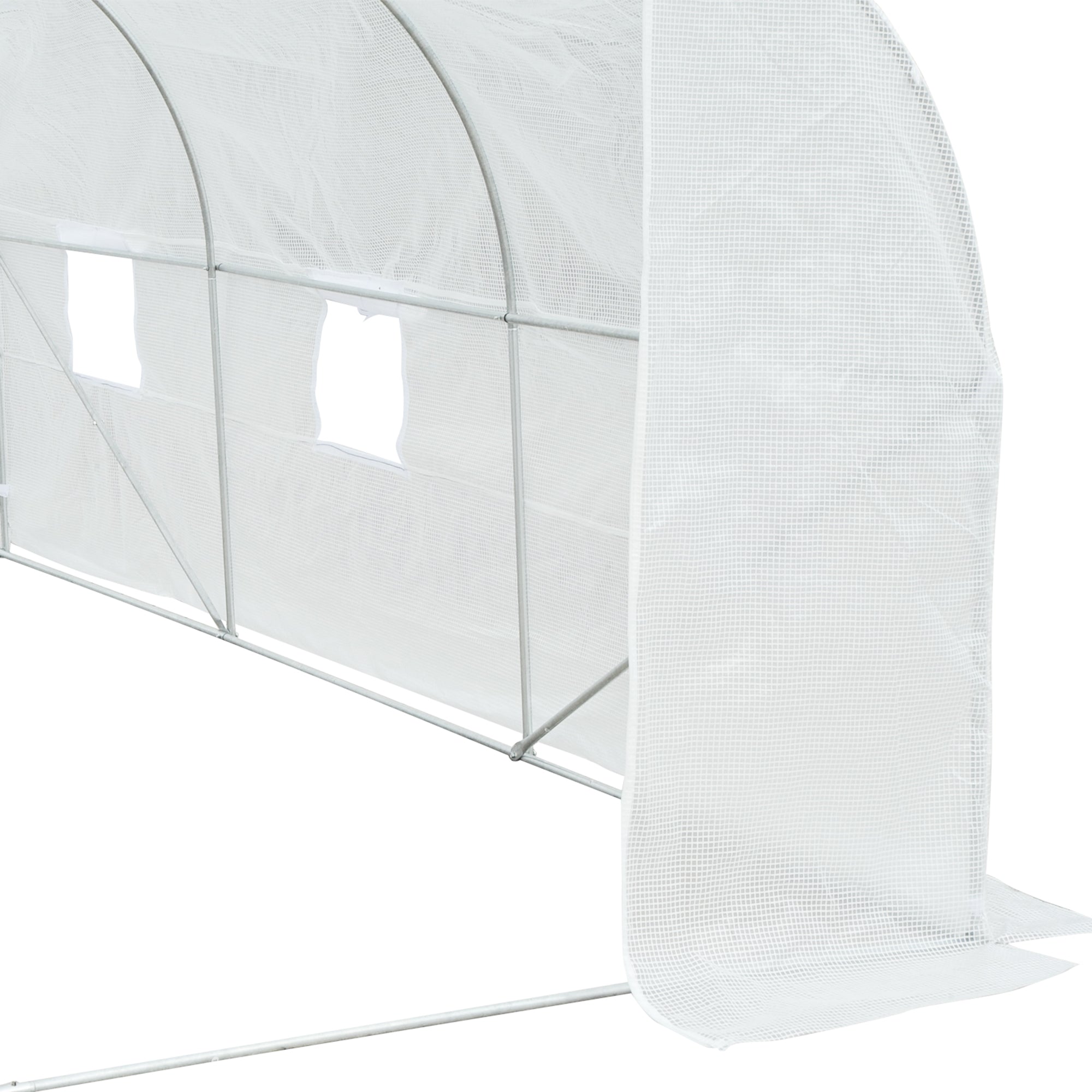 Outsunny 11.5' x 10' x 6.6' Portable Walk-In Tunnel Greenhouse, Garden Plant Growing Warm House, Outdoor Seed Flower Vegetable Growth Tent, White