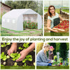 Outsunny 11.5' x 10' x 6.6' Portable Walk-In Tunnel Greenhouse, Garden Plant Growing Warm House, Outdoor Seed Flower Vegetable Growth Tent, White
