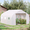 Outsunny 11.5' x 10' x 6.6' Portable Walk-In Tunnel Greenhouse, Garden Plant Growing Warm House, Outdoor Seed Flower Vegetable Growth Tent, White