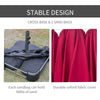 Outsunny 15' Outdoor Patio Umbrella with Twin Canopy Sunshade Steel Table Umbrella with Lift Crank, Cross base, Sandbag, Wine Red