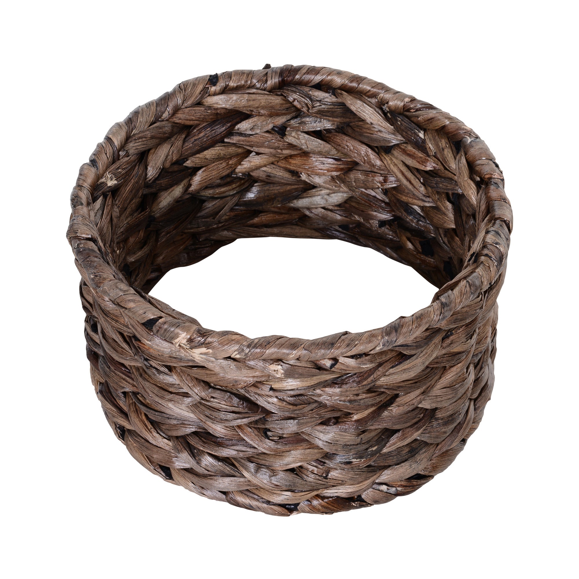 PawHut Wicker Cat House, Raised Cat Bed with Cylindrical Base, Soft Washable Cushion, Woven Water Hyacinth Cat Basket for Indoor and Outdoor, 42 x 33 x 52 cm - Dark Brown