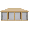 Outsunny 10' x 20' Pop Up Canopy Tent Gazebo with Removable Mesh Sidewall Netting, Carry Bag for Backyard Patio Outdoor, Beige
