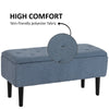 HOMCOM 37 Inch Modern Ottoman with Storage and Wooden Legs, Storage Ottoman with Teddy Velvet Upholstery, for Living Room, Bedroom, Blue