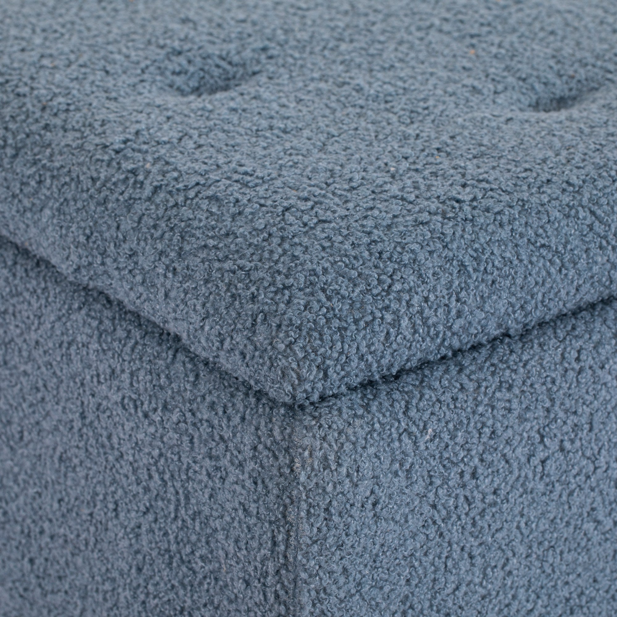 HOMCOM 37 Inch Modern Ottoman with Storage and Wooden Legs, Storage Ottoman with Teddy Velvet Upholstery, for Living Room, Bedroom, Blue