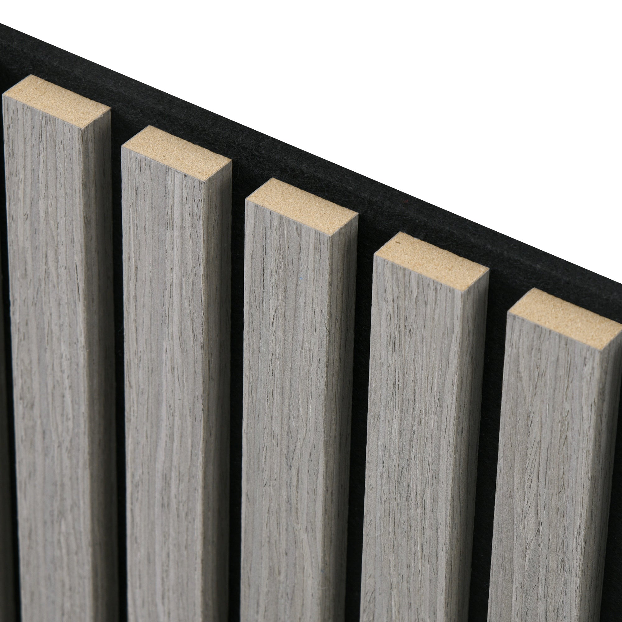 HOMCOM 24 x 24 Inches 3D Faux Wood Wall Panels, 4 Pack Acoustic Panels, Sound Absorbing and Proof Slat Wall For Interior Wall Decor, Home, Office, Studio, Grey