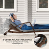 Outsunny Set of 2 Wicker Chaise Lounge Chair Outdoor with Wheels, 5-Level Adjustable Reclining Rattan Patio Lounger Tanning Chair with Cushion, Armrests for Yard, Pool, Grey