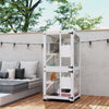 PawHut Outdoor Cat House, Large Catio Wooden Kitten Enclosure Elevated Design, with Wheels, Resting Box, Water-Resistant, Multi Platforms, for 1-3 Cats, White
