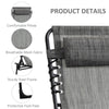 Outsunny Folding Lounge Chair, Reclining Tanning Chair, Portable Sun Lounger with Adjustable Backrest and Removable Pillow for Patio, Garden, Beach, Mixed Grey