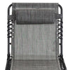 Outsunny Folding Lounge Chair, Reclining Tanning Chair, Portable Sun Lounger with Adjustable Backrest and Removable Pillow for Patio, Garden, Beach, Mixed Grey