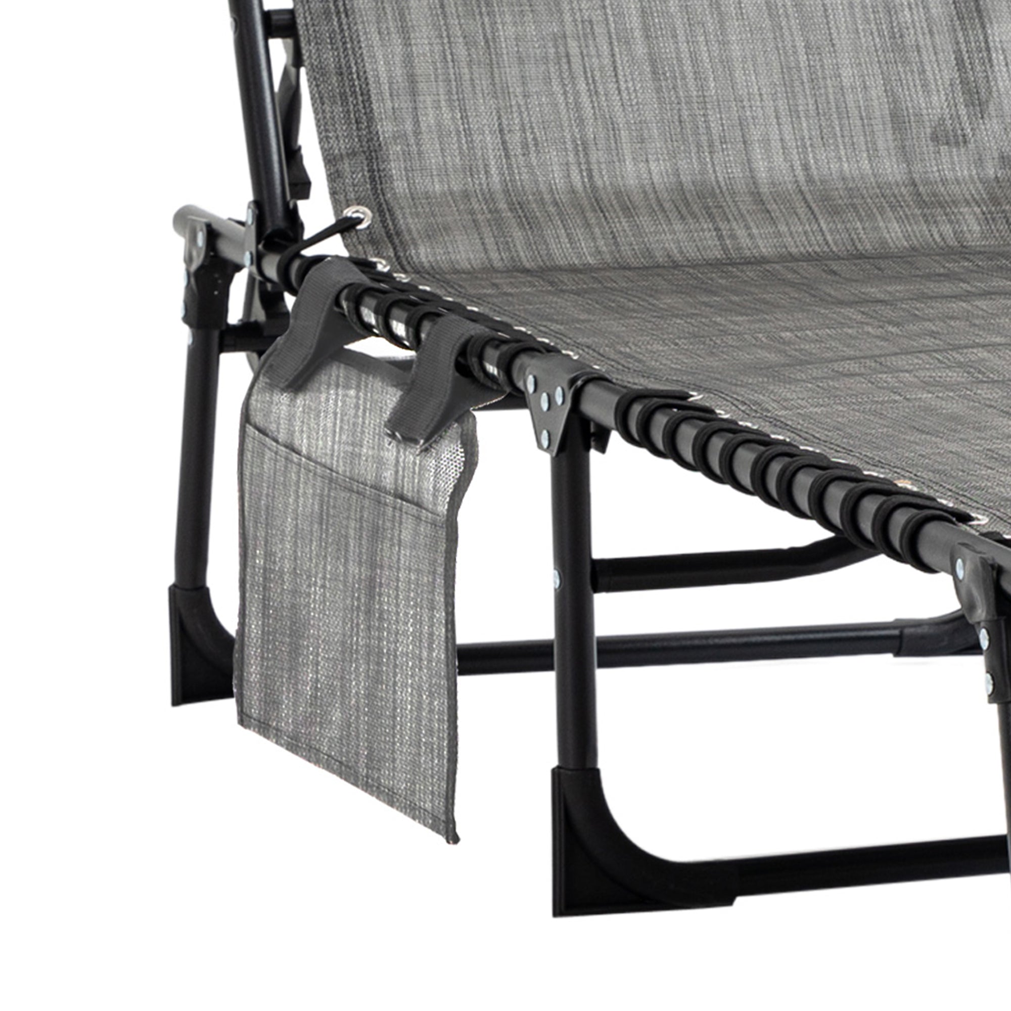 Outsunny Folding Lounge Chair, Reclining Tanning Chair, Portable Sun Lounger with Adjustable Backrest and Removable Pillow for Patio, Garden, Beach, Mixed Grey