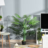 Outsunny 4FT Artificial Palm Tree, Fake Tropical Tree with Lifelike Leaves, Faux Plant in Pot for Indoor and Outdoor Decoration, Green