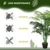 Outsunny 4FT Artificial Palm Tree, Fake Tropical Tree with Lifelike Leaves, Faux Plant in Pot for Indoor and Outdoor Decoration, Green