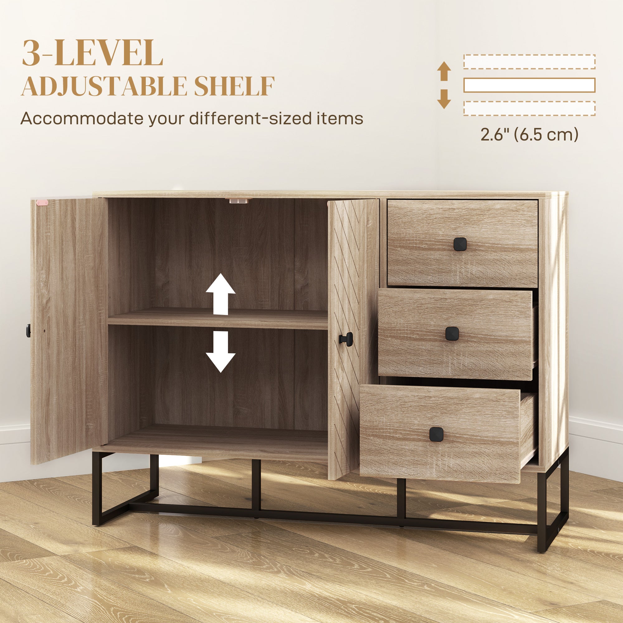 HOMCOM Modern Sideboard, 42.5