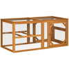 PawHut 55" Wooden Chicken Coop Extension, Chicken Cage Outdoor with Roosting Bars, Combinable Design Chicken Run Hen House, Orange