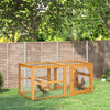 PawHut 55" Wooden Chicken Coop Extension, Chicken Cage Outdoor with Roosting Bars, Combinable Design Chicken Run Hen House, Orange