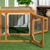 PawHut 55" Wooden Chicken Coop Extension, Chicken Cage Outdoor with Roosting Bars, Combinable Design Chicken Run Hen House, Orange