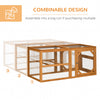 PawHut 55" Wooden Chicken Coop Extension, Chicken Cage Outdoor with Roosting Bars, Combinable Design Chicken Run Hen House, Orange