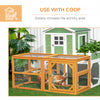 PawHut 55" Wooden Chicken Coop Extension, Chicken Cage Outdoor with Roosting Bars, Combinable Design Chicken Run Hen House, Orange