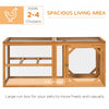 PawHut 55" Wooden Chicken Coop Extension, Chicken Cage Outdoor with Roosting Bars, Combinable Design Chicken Run Hen House, Orange