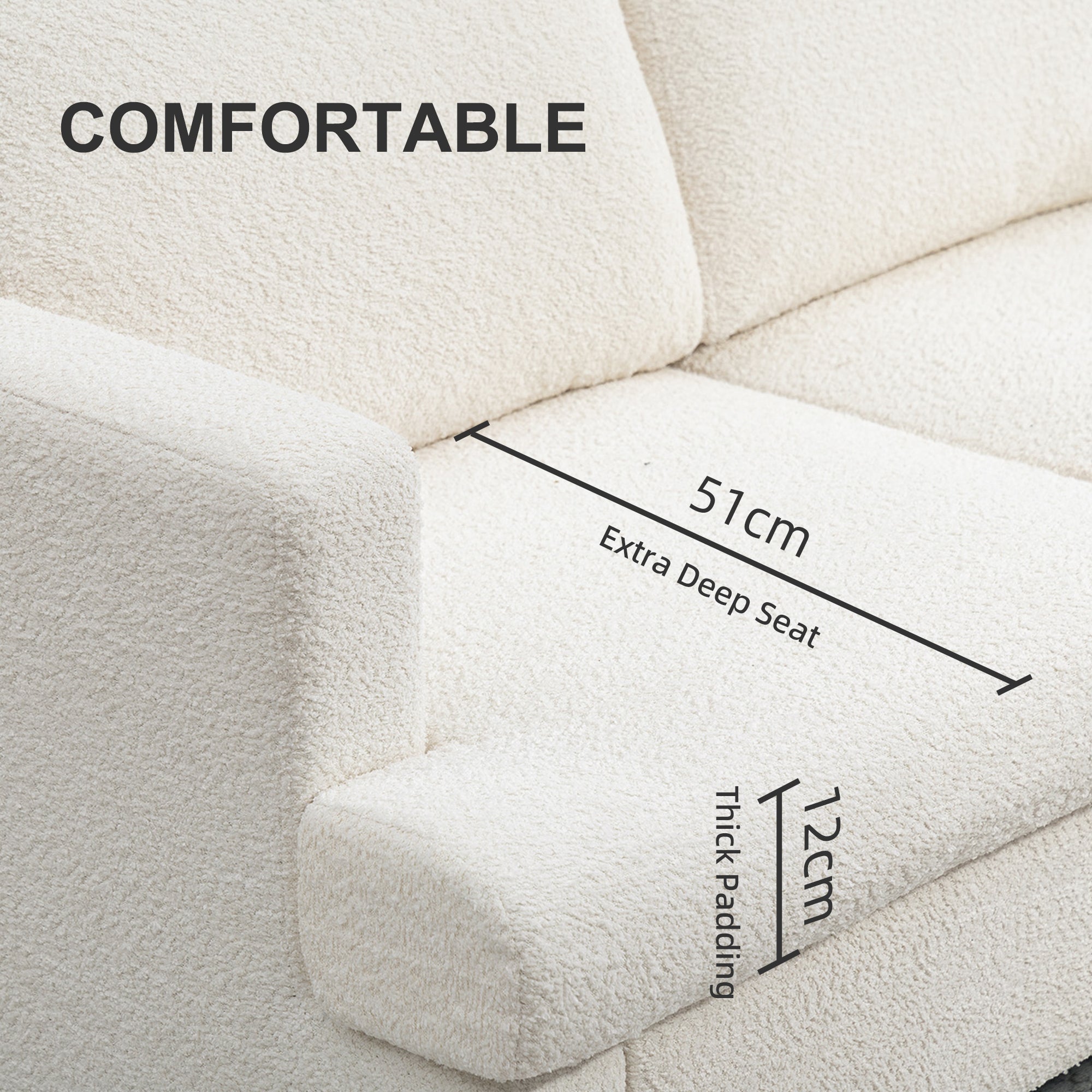 HOMCOM 54.3" Loveseat Sofa, Modern 2 Seater Sofa Couch with Removable Cushions, Upholstered Small Couch with Tapered Legs for Living Room, Bedroom and Small Space, Cream White