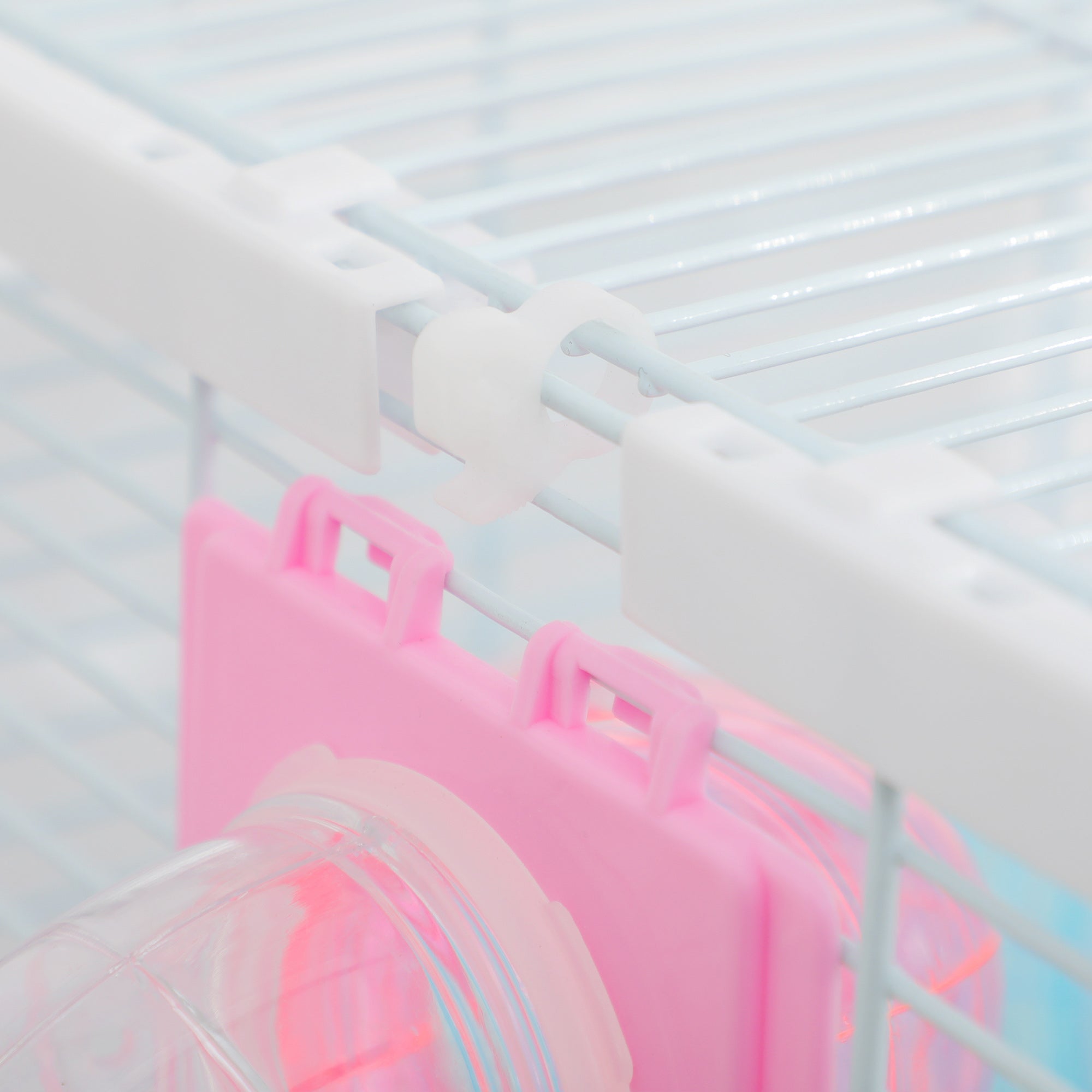 PawHut Hamster Cage, Gerbil Cage w/ Tunnel Tubes, Detachable Bottom, Ramps, Jumping Platforms, Hut, Exercise Wheel, Water Bottle, Food Bowl, for Small Rodents, 47 x 29.5 x 53cm