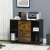 Vinsetto Lateral Filing Cabinet with Wheels and Lockable Drawer, File Cabinet, Mobile Printer Stand with Open Shelves for Letter and A4 Size Documents, Rustic Brown