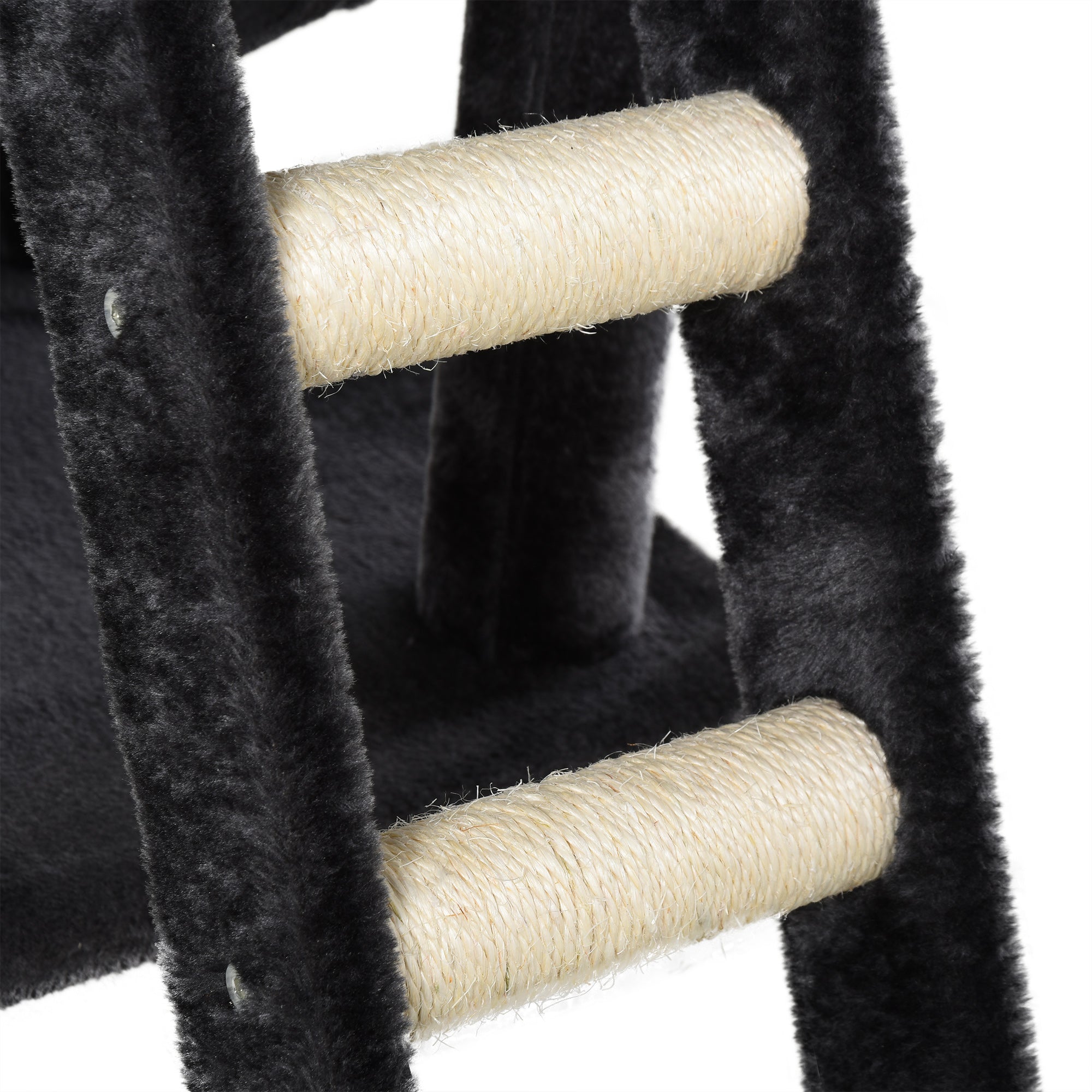 PawHut 155cm Plush Cat Tree for Indoor Cats Activity Center Sisal Scratching Post Basket Hammock Perch Condo Dark Grey