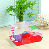 PawHut 18.5'' Hamster Cage with Exercise Wheel and Water Bottle Dishes, Rat House and Habitats 2 Storey Design, Red
