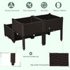Outsunny 4 Piece Raised Garden Bed PP Raised Flower Bed Vegetable Herb Grow Box Stand Brown