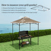 Outsunny BBQ Canopy Replacement Roof, UPF50+ Protected, 5' x 8' BBQ Gazebo Canopy Cover, Double Tiered Grill Gazebo Replacement Canopy, TOP COVER ONLY, Khaki