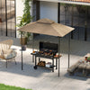 Outsunny BBQ Canopy Replacement Roof, UPF50+ Protected, 5' x 8' BBQ Gazebo Canopy Cover, Double Tiered Grill Gazebo Replacement Canopy, TOP COVER ONLY, Khaki