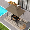 Outsunny BBQ Canopy Replacement Roof, UPF50+ Protected, 5' x 8' BBQ Gazebo Canopy Cover, Double Tiered Grill Gazebo Replacement Canopy, TOP COVER ONLY, Khaki