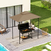 Outsunny BBQ Canopy Replacement Roof, UPF50+ Protected, 5' x 8' BBQ Gazebo Canopy Cover, Double Tiered Grill Gazebo Replacement Canopy, TOP COVER ONLY, Khaki